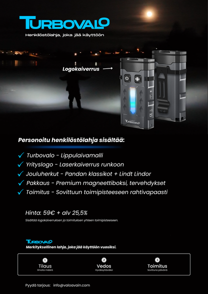 Turbovalo henkilöstö -ja asiakaslahja